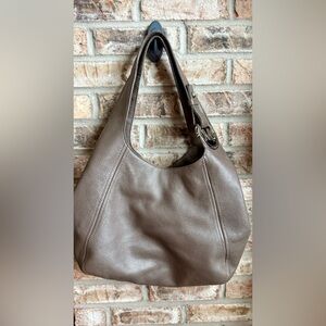 Michael Kors Fulton Gray Pebble Leather Hobo Bag Purse Large Satchel